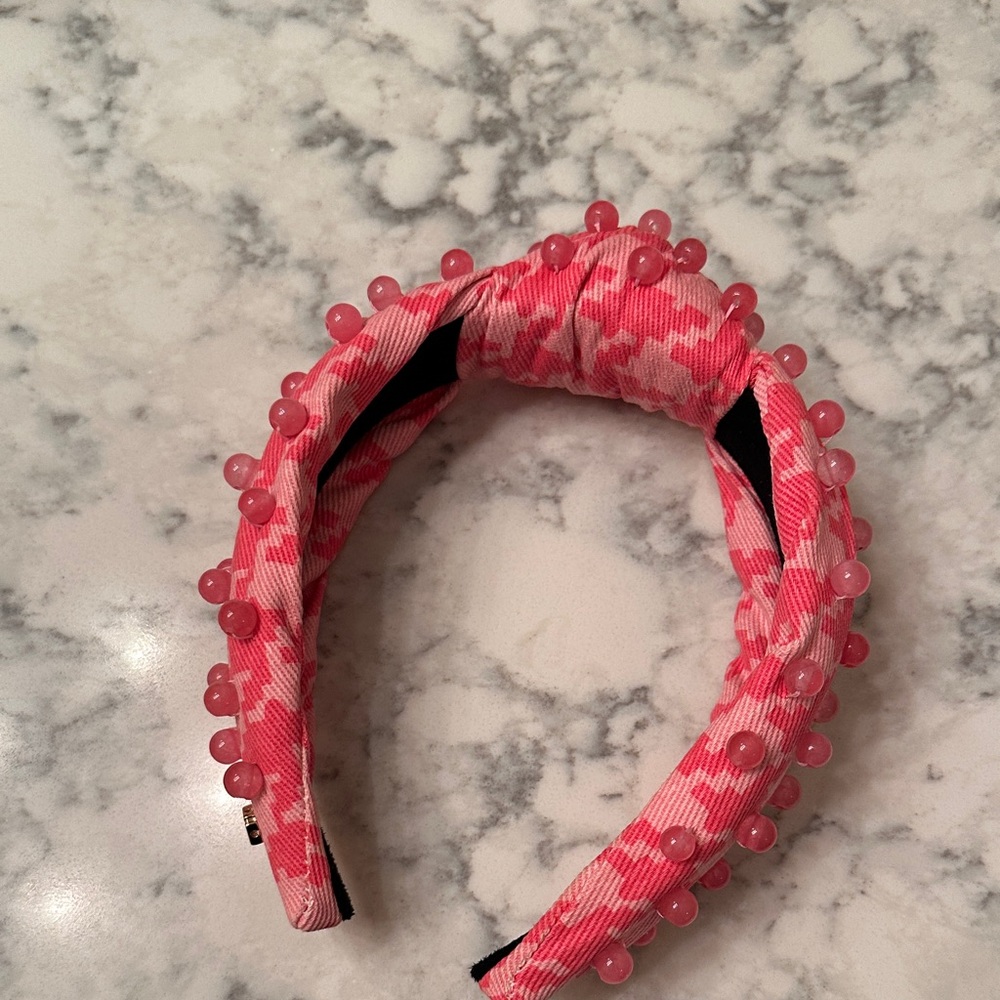 Brianna Cannon pink beaded knotted headband